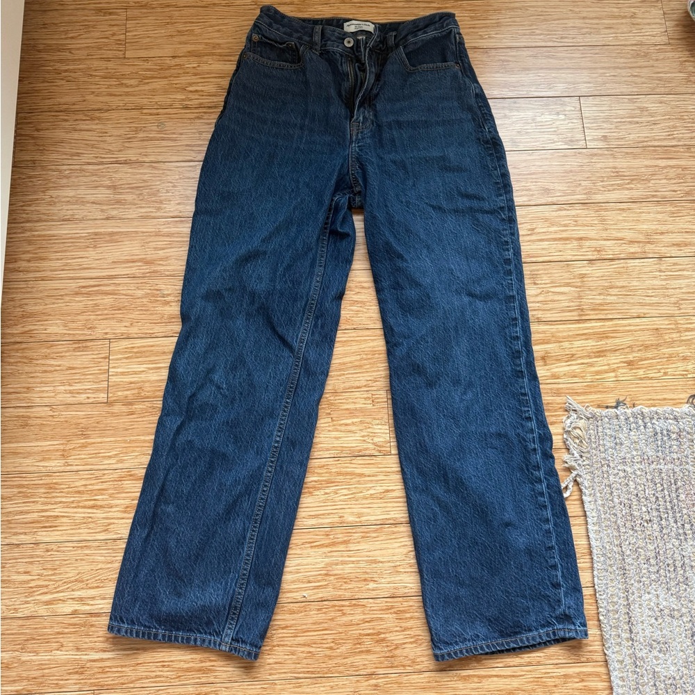 Abercrombie & Fitch Women's Dark Blue Straight Jeans